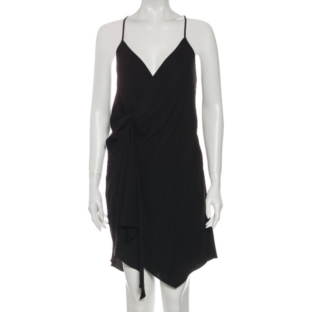 V-neck knee-length dress